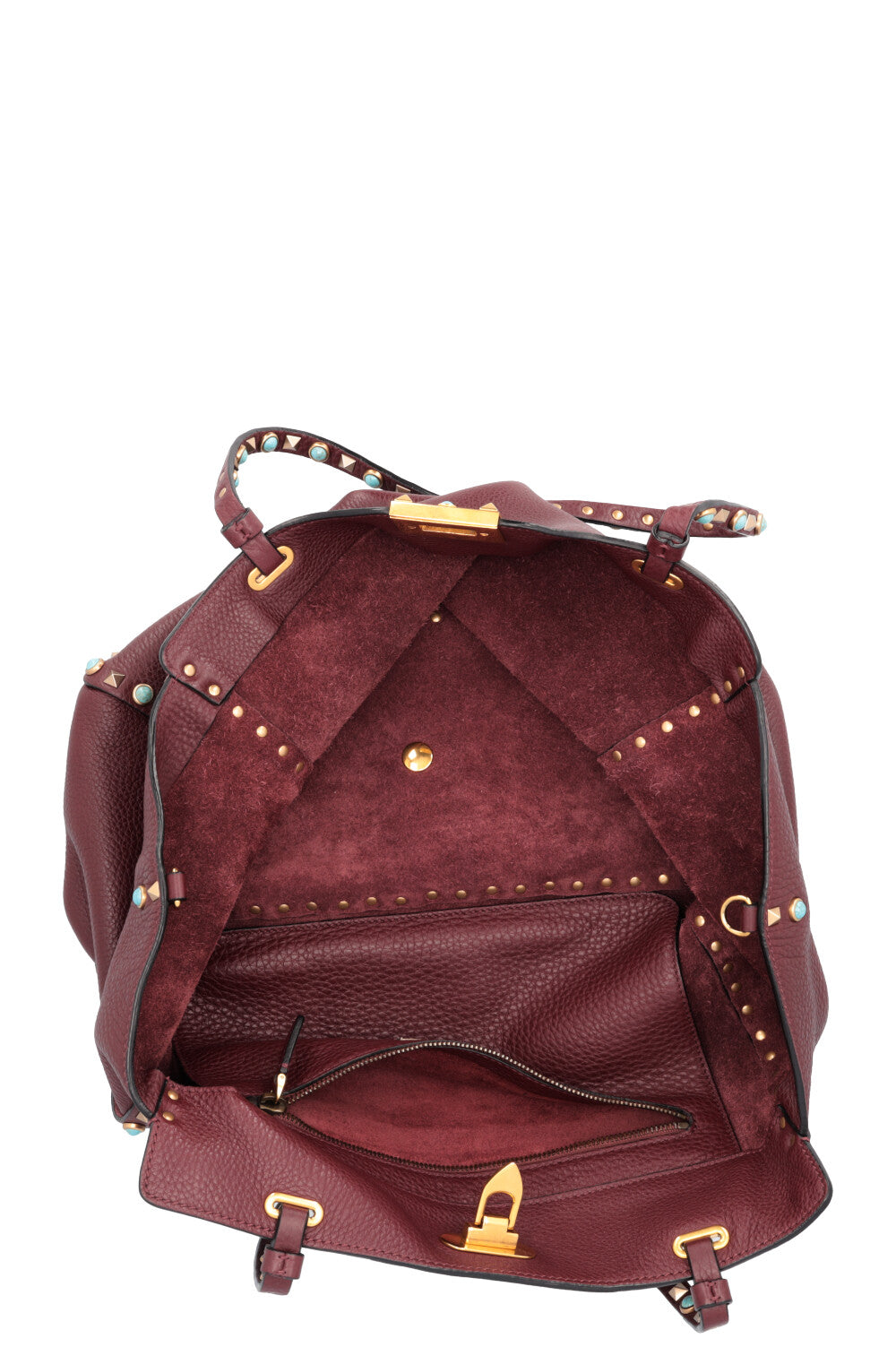 VALENTINO Medium Rockstud Tote Bag Burgundy – REAWAKE
