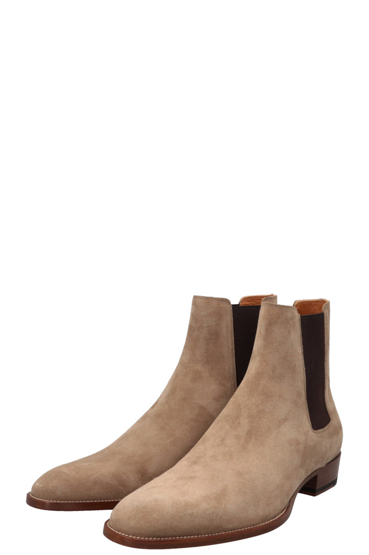 Bottes Chelsea Wyatt de SAINT LAURENT en daim beige