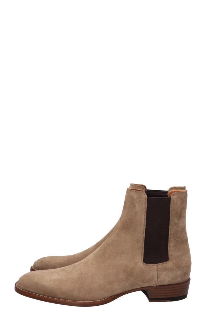 Bottes Chelsea Wyatt de SAINT LAURENT en daim beige