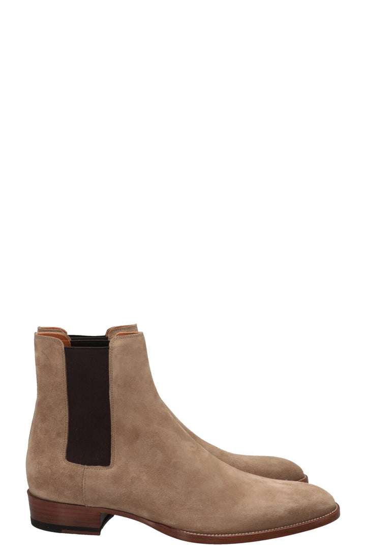 Bottes Chelsea Wyatt de SAINT LAURENT en daim beige