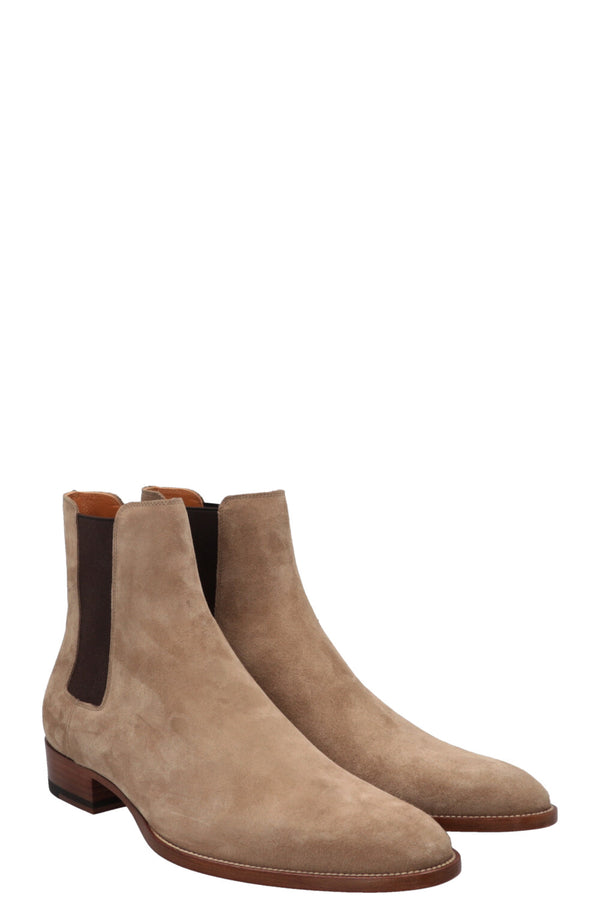 Bottes Chelsea Wyatt de SAINT LAURENT en daim beige