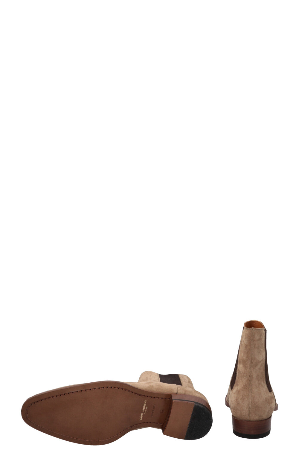 Bottes Chelsea Wyatt de SAINT LAURENT en daim beige