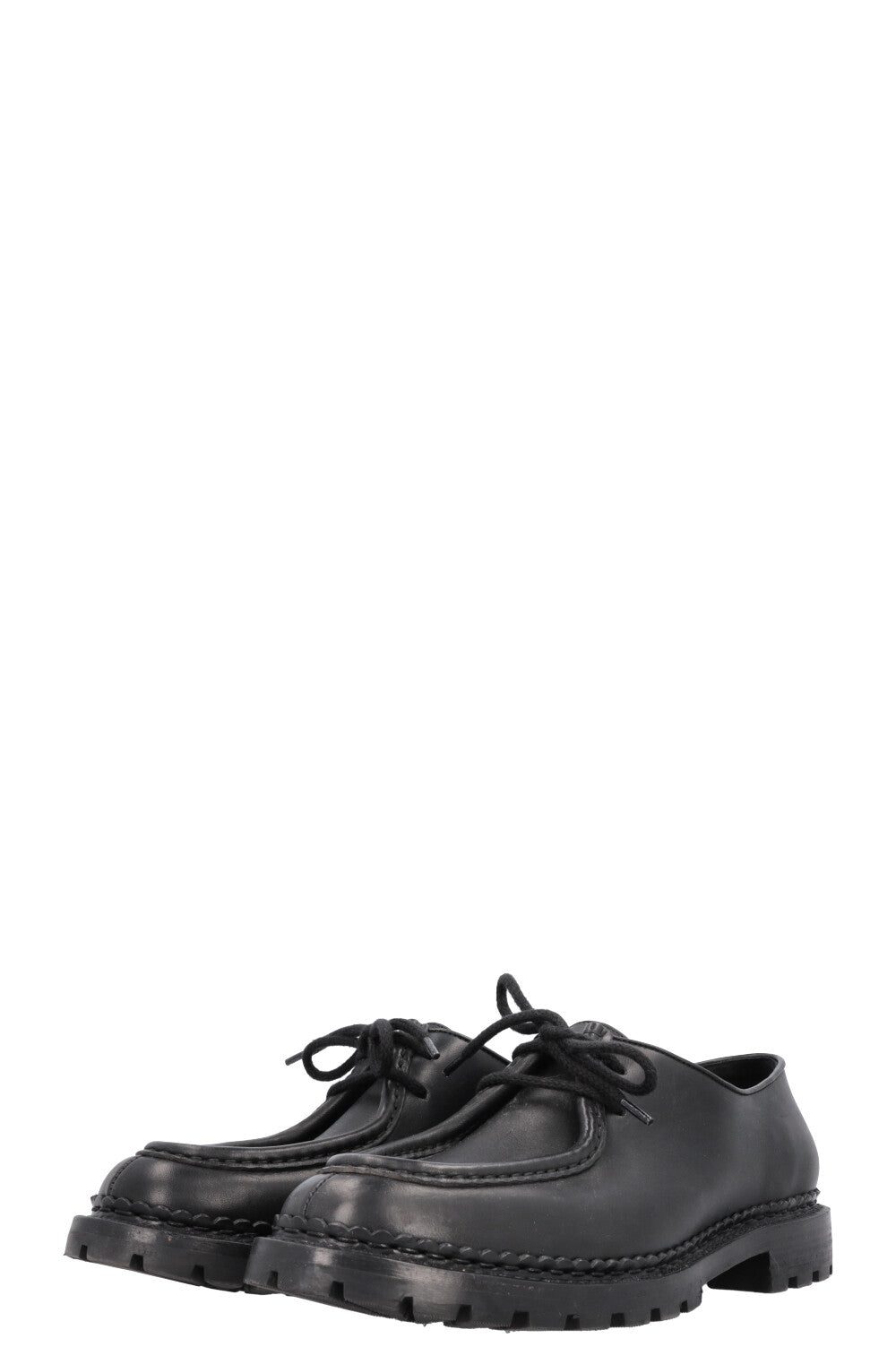 SAINT LAURENT Lace Up Loafers Leather Black