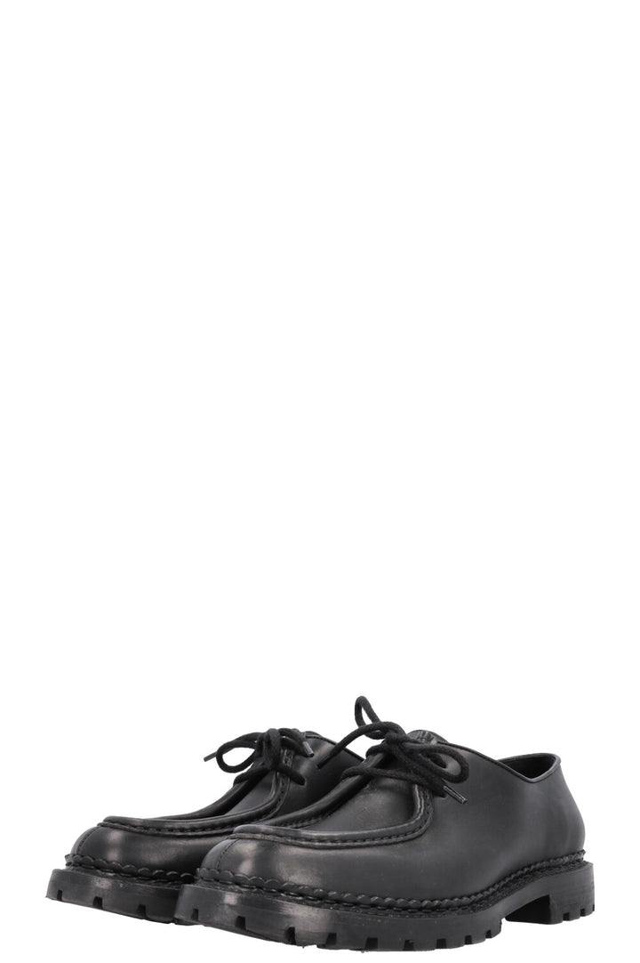SAINT LAURENT Lace Up Loafers Leather Black