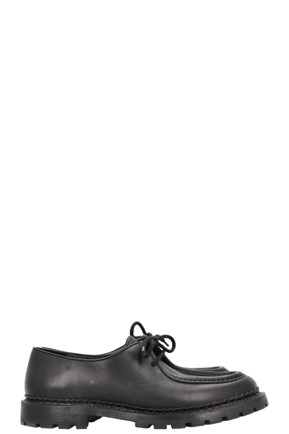 SAINT LAURENT Lace Up Loafers Leather Black