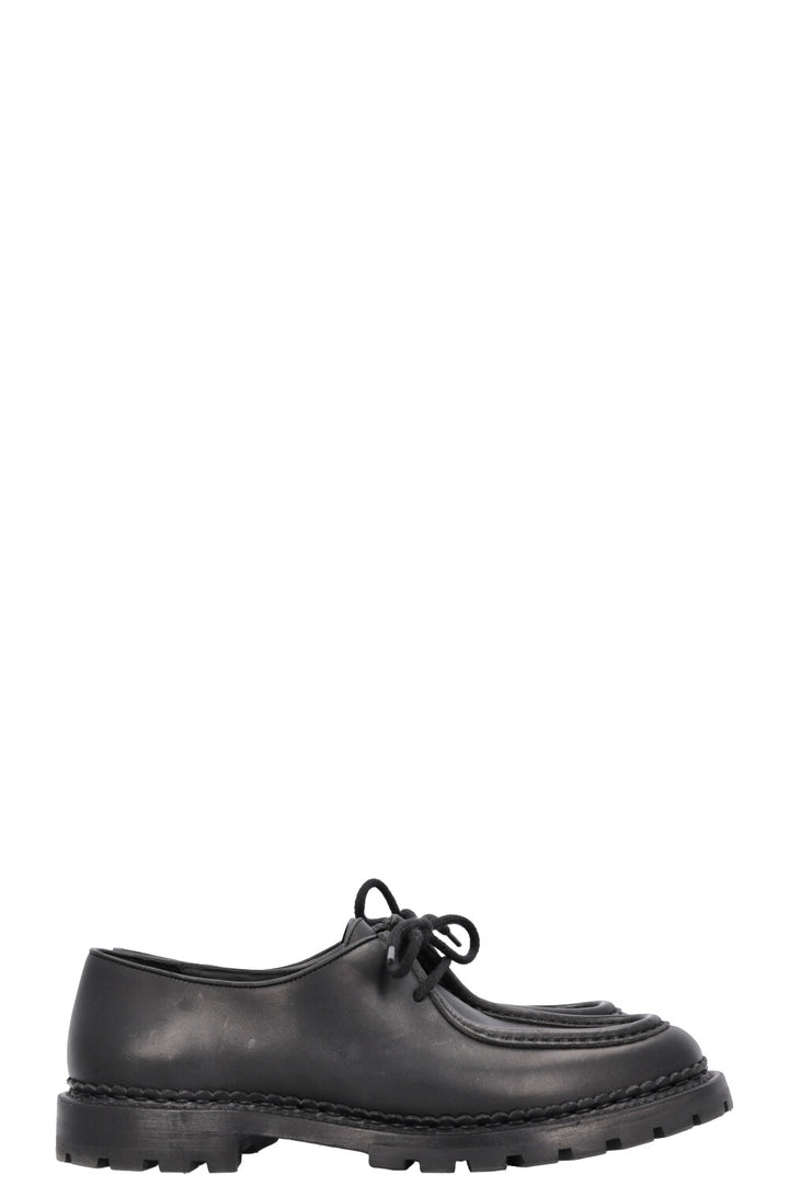 SAINT LAURENT Lace Up Loafers Leather Black