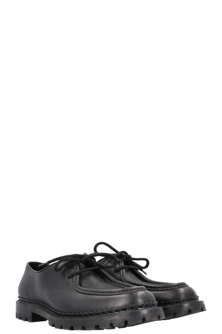 SAINT LAURENT Lace Up Loafers Leather Black