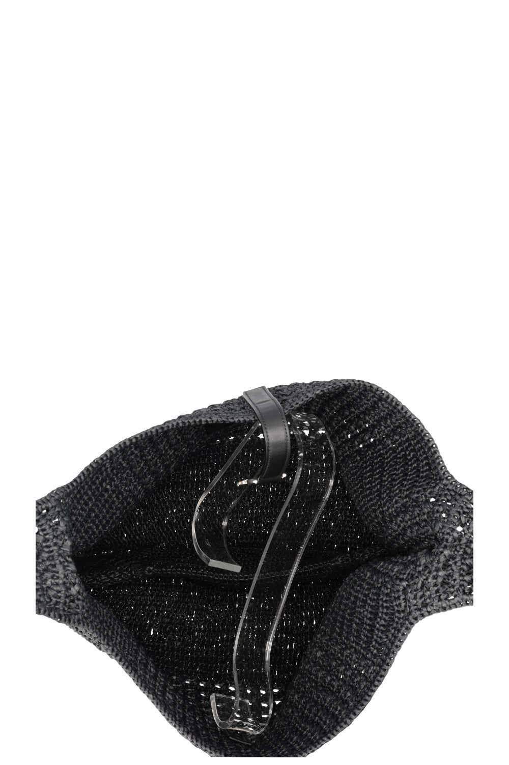SAINT LAURENT Le 5 A 7 Medium Tote Raffia Black