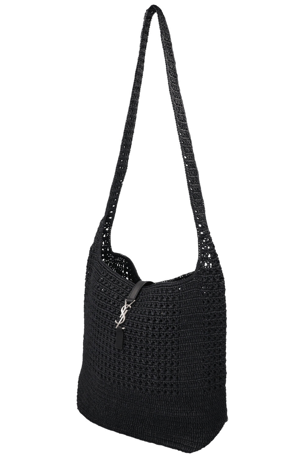 SAINT LAURENT Le 5 A 7 Medium Tote Raffia Black