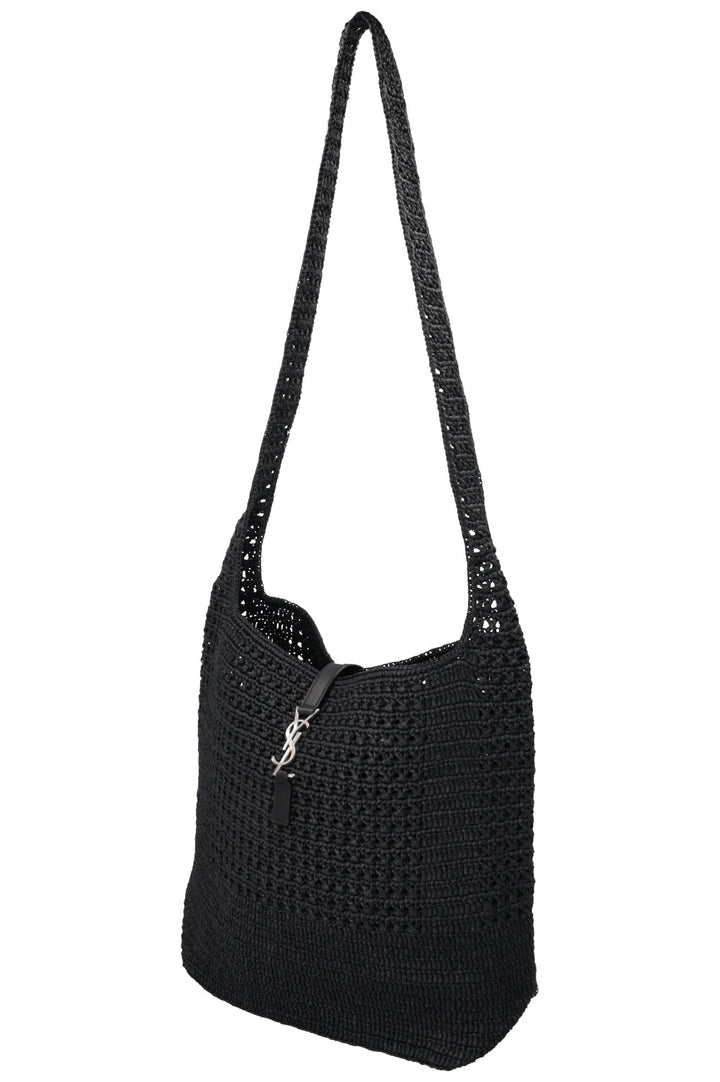 SAINT LAURENT Le 5 A 7 Medium Tote Raffia Black