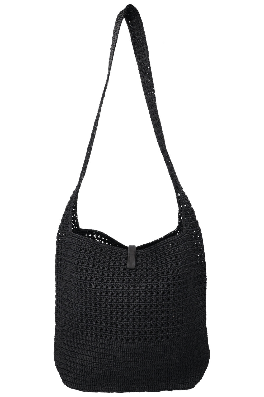 SAINT LAURENT Le 5 A 7 Medium Tote Raffia Black