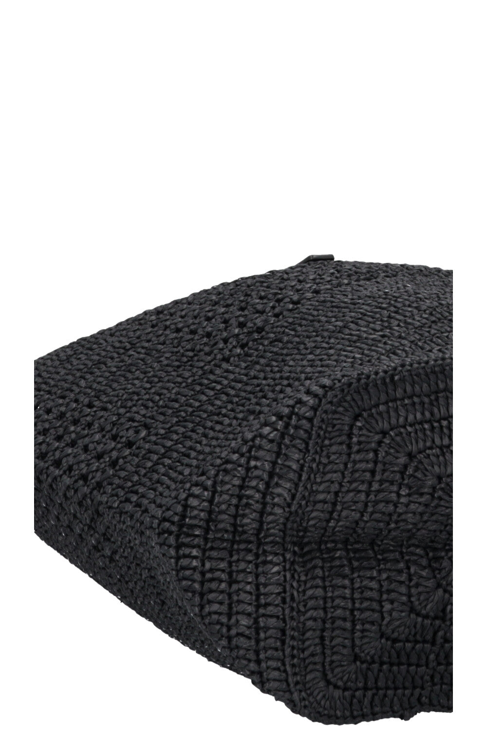 SAINT LAURENT Le 5 A 7 Medium Tote Raffia Black