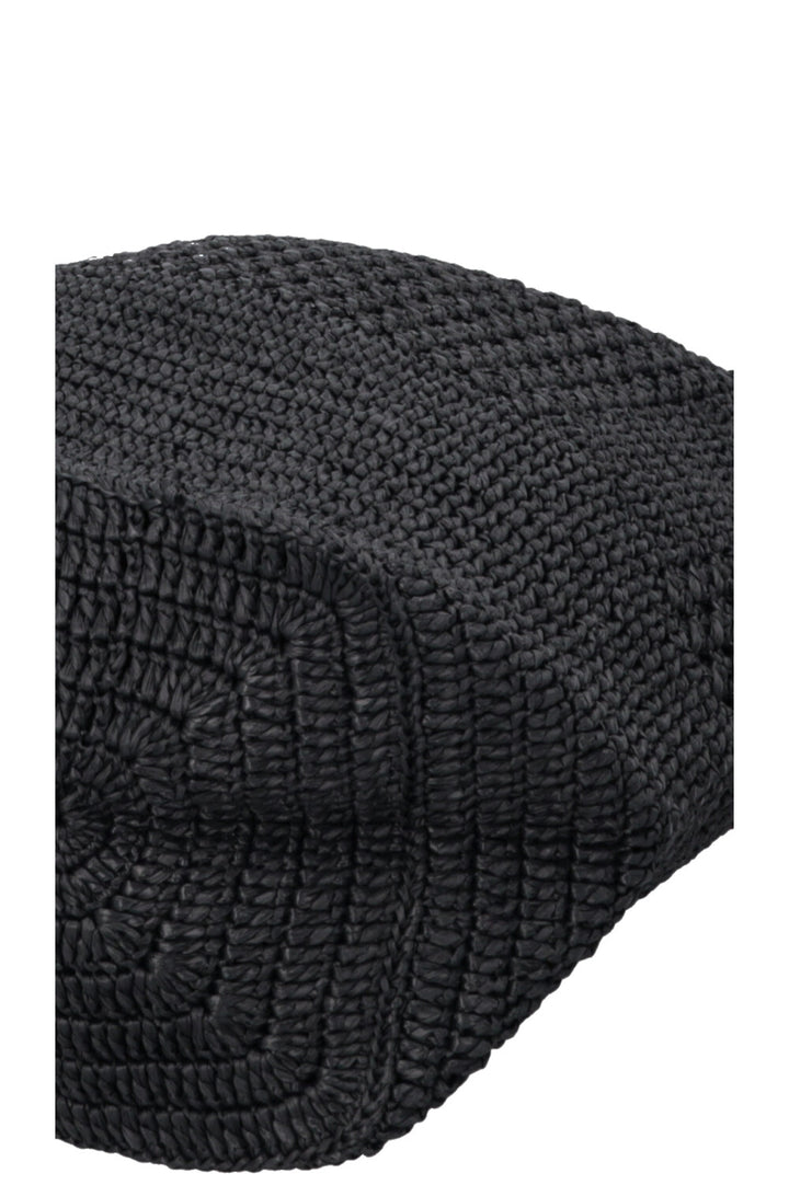 SAINT LAURENT Le 5 A 7 Medium Tote Raffia Black