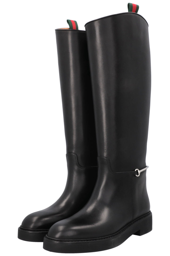 GUCCI Horsebit Riding Boots Black