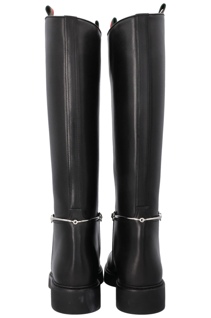GUCCI Horsebit Riding Boots Black