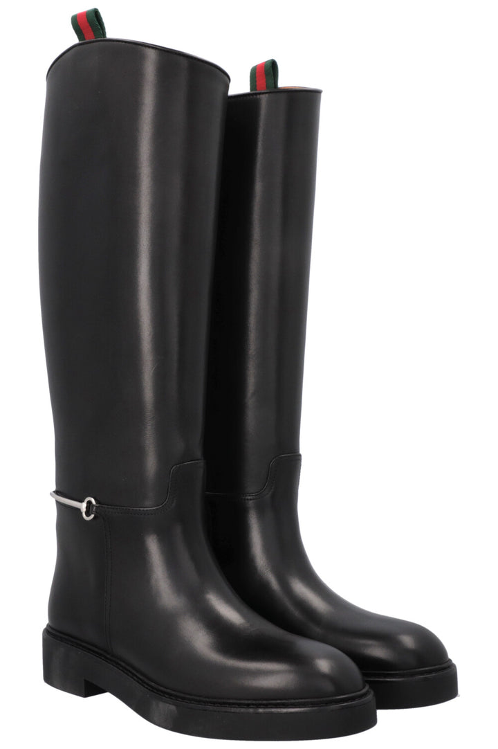 GUCCI Horsebit Riding Boots Black