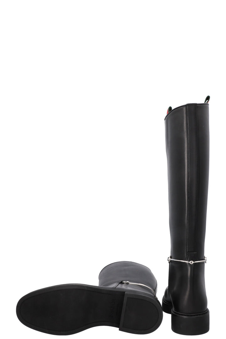 GUCCI Horsebit Riding Boots Black