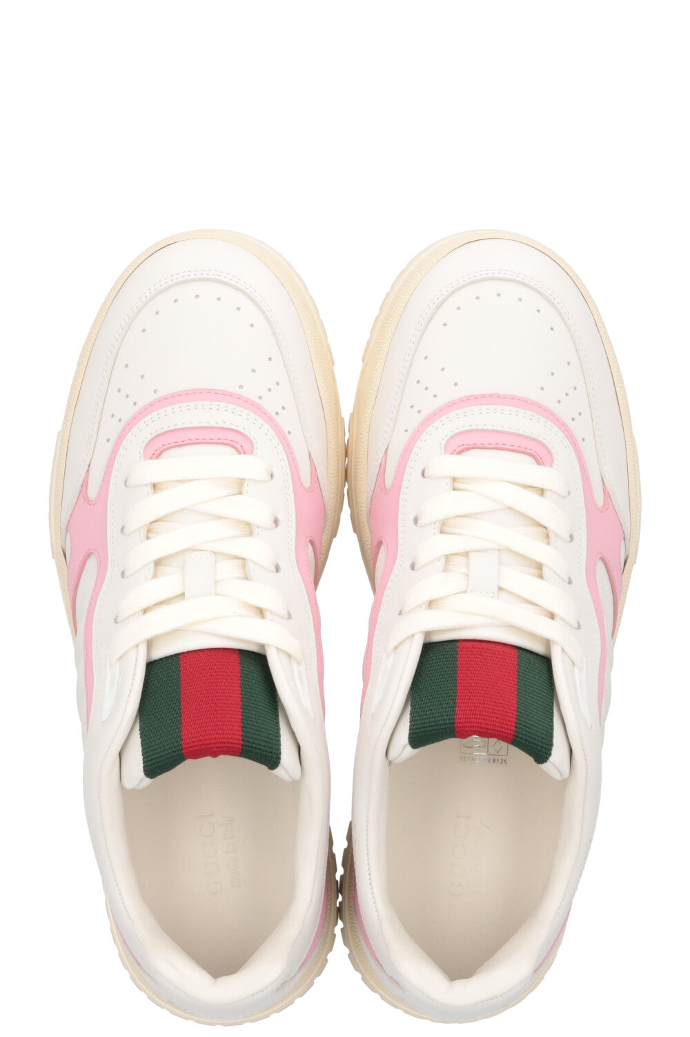 GUCCI Re-Web Low Top Sneakers White Pink