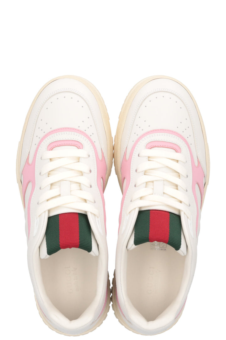 GUCCI Re-Web Low Top Sneakers White Pink