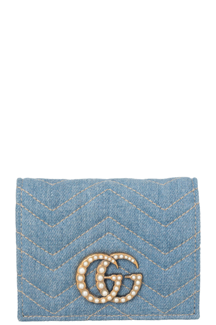 GUCCI Marmont Denim Wallet Blue