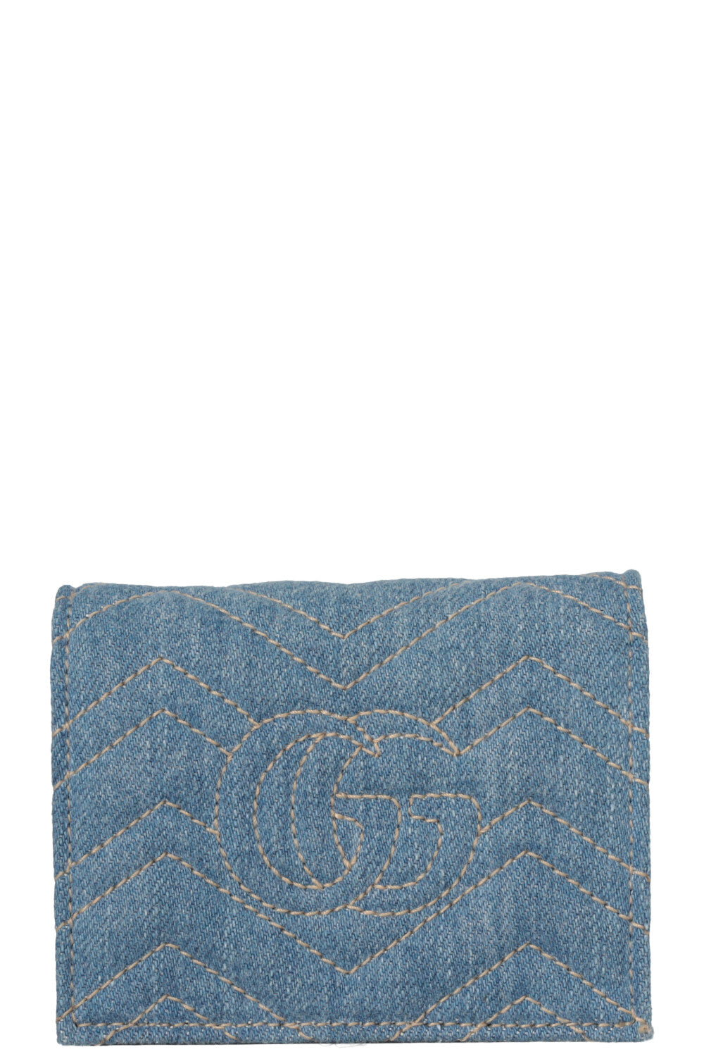 GUCCI Marmont Denim Wallet Blue
