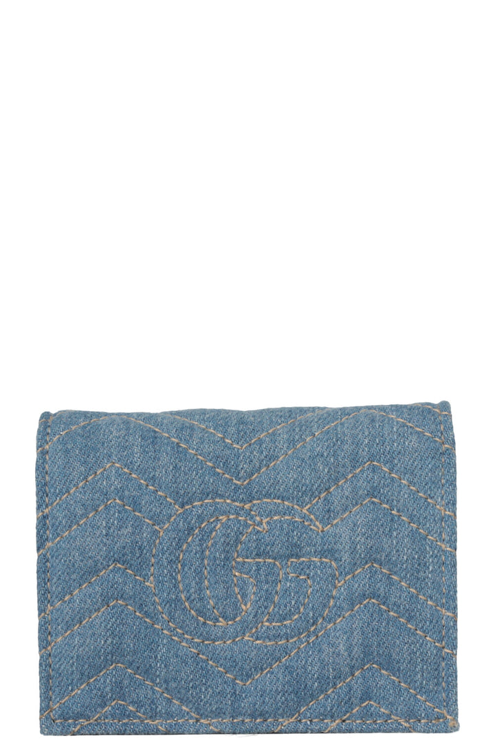 GUCCI Marmont Denim Wallet Blue