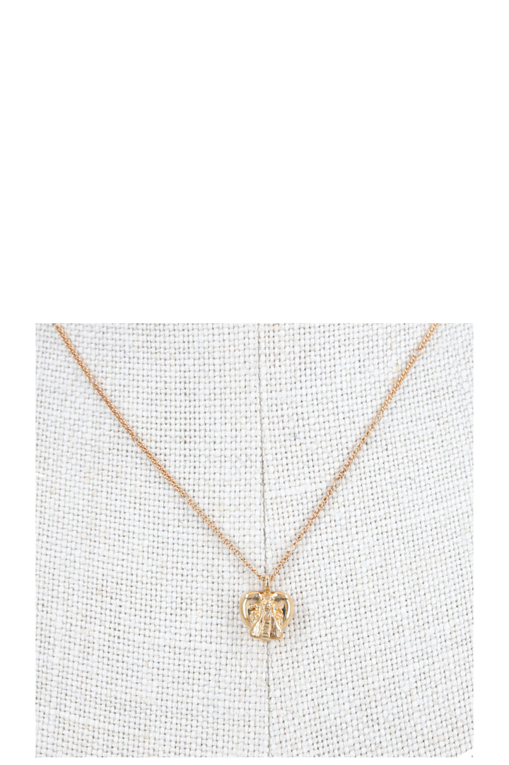 GUCCI Bee Heart Necklace 18k Yellow Gold