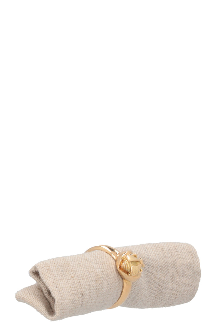 GUCCI Bee Heart Ring 18k Yellow Gold