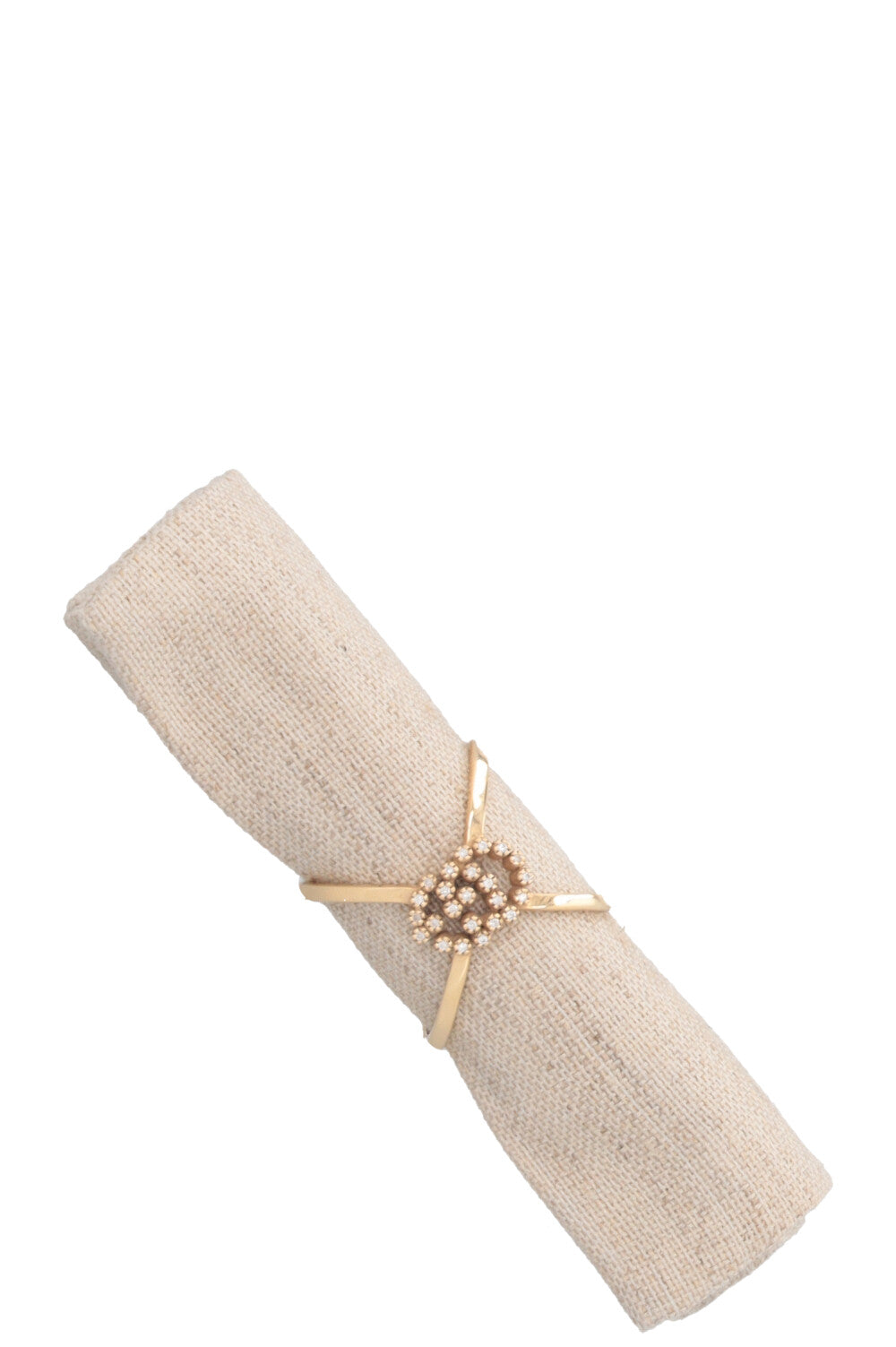 GUCCI Running G Cross Ring 18k Yellow Gold Diamond