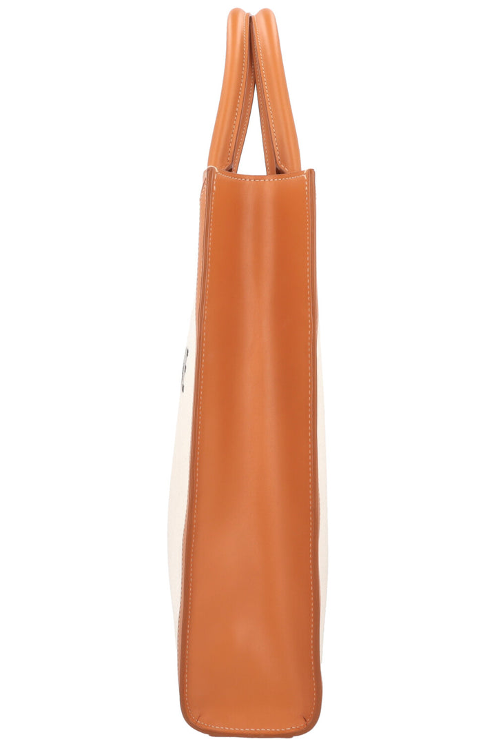 CELINE Cabas Vertical Tote Bag Medium Ivory Brown