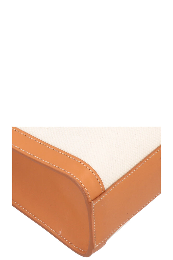 CELINE Cabas Vertical Tote Bag Medium Ivory Brown