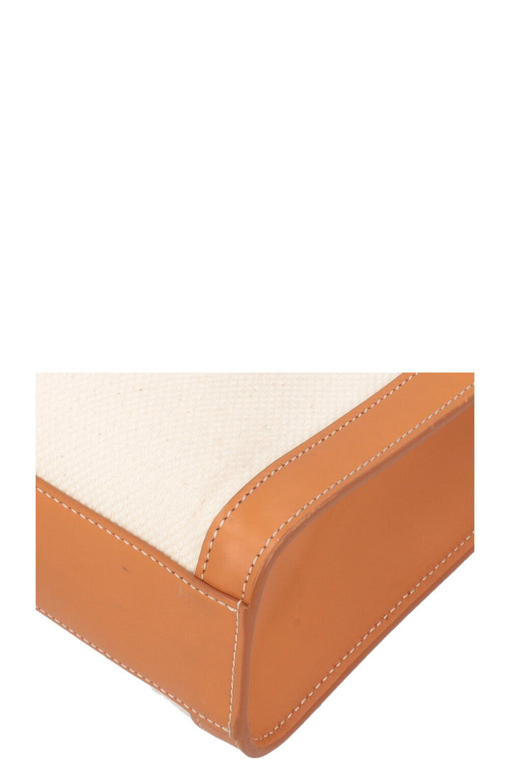 CELINE Cabas Vertical Tote Bag Medium Ivory Brown