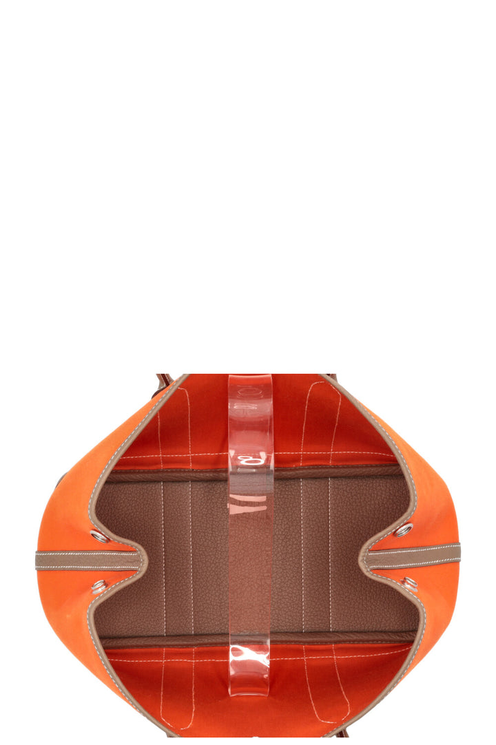 HERMÈS Gardenparty 30 Canvas Orange Etoupe