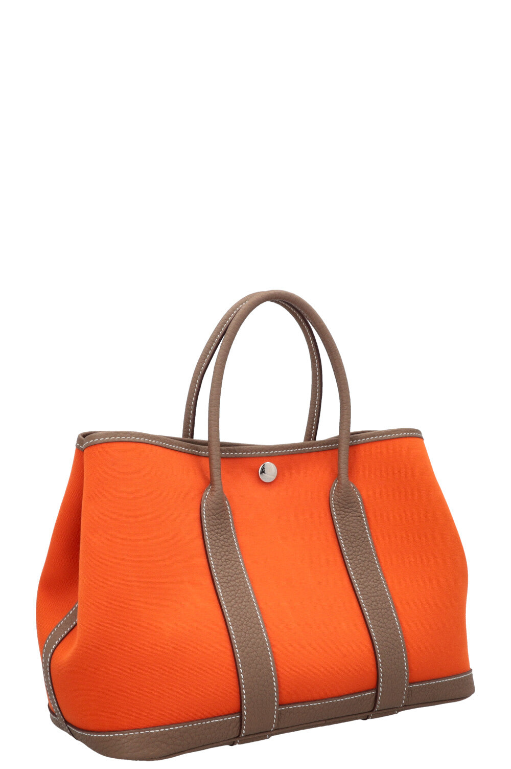 HERMÈS Gardenparty 30 Canvas Orange Etoupe