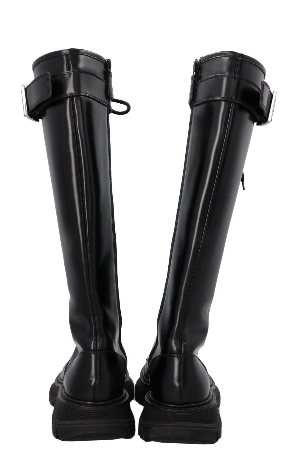 ALEXANDER MCQUEEN Tread Slick Knee High Boots Black