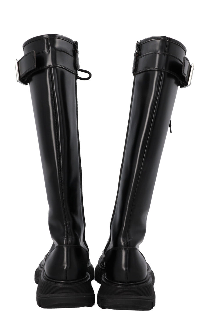 ALEXANDER MCQUEEN Tread Slick Knee High Boots Black