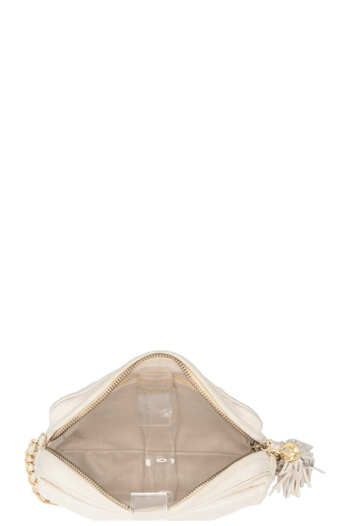 CHANEL Tassle Camera Bag Leather Ivory