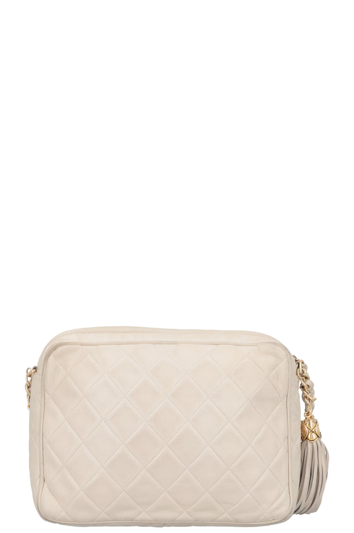 CHANEL Tassle Camera Bag Leather Ivory