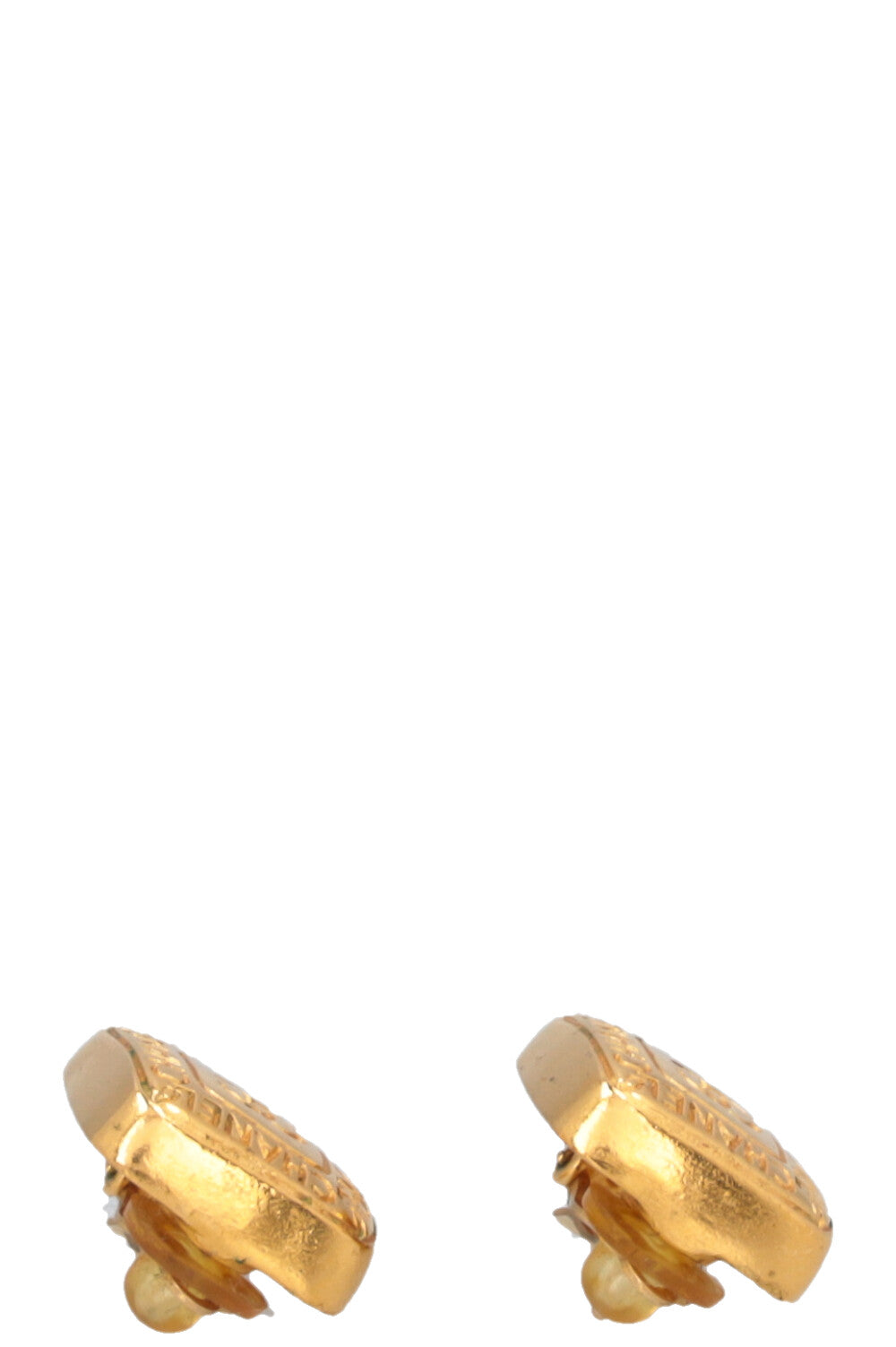 Boucles d'oreilles carrées CHANEL 1999 CC dorées