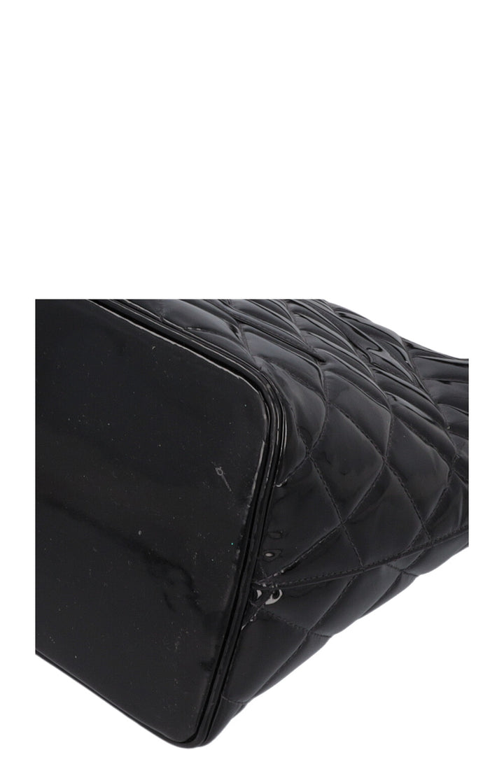 CHANEL Medallion Tote Bag Patent Black