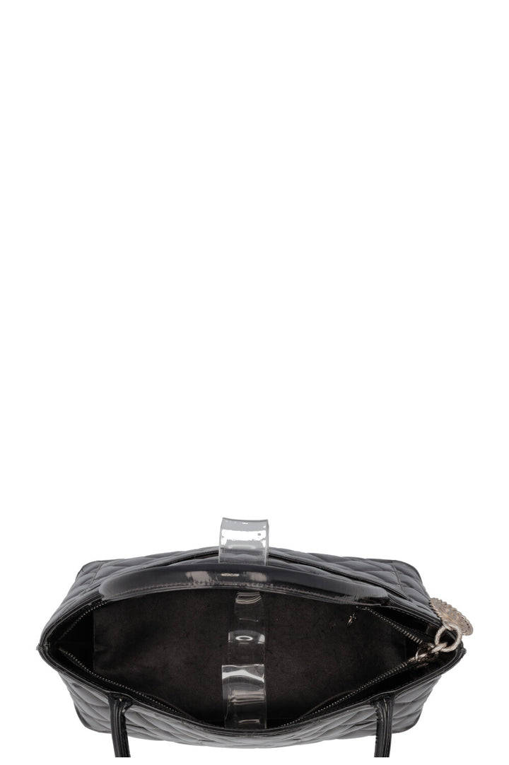 CHANEL Medallion Tote Bag Patent Black