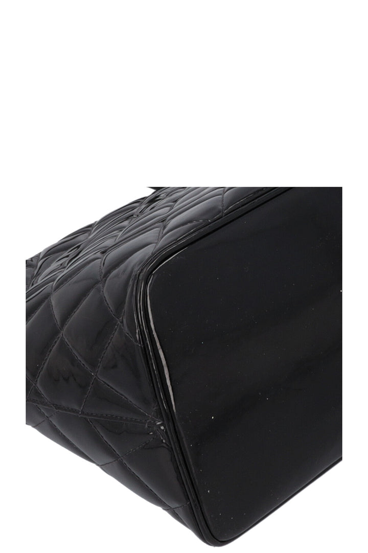 CHANEL Medallion Tote Bag Patent Black