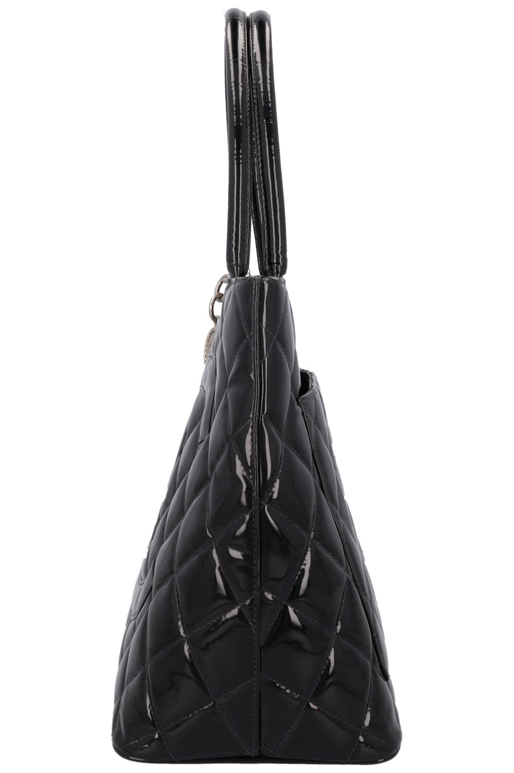 CHANEL Medallion Tote Bag Patent Black