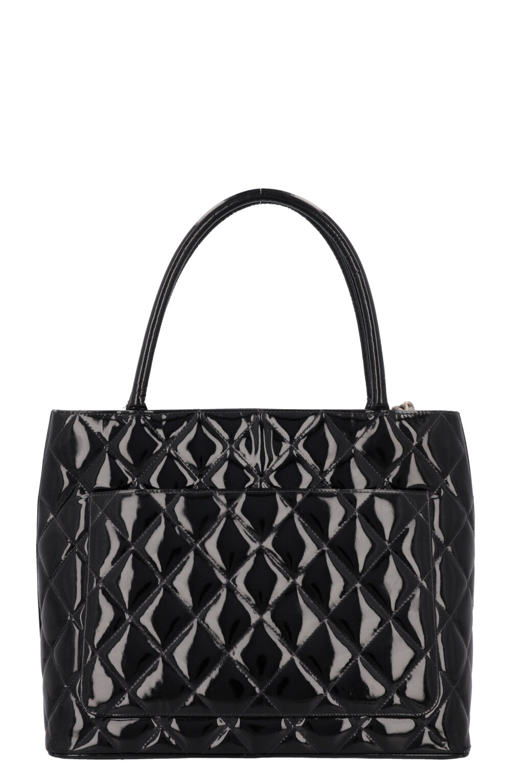 CHANEL Medallion Tote Bag Patent Black