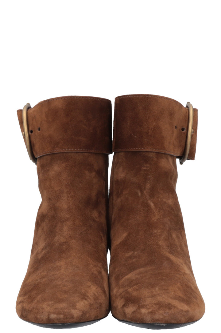 SAINT LAURENT Joplin Boots Suede Cognac