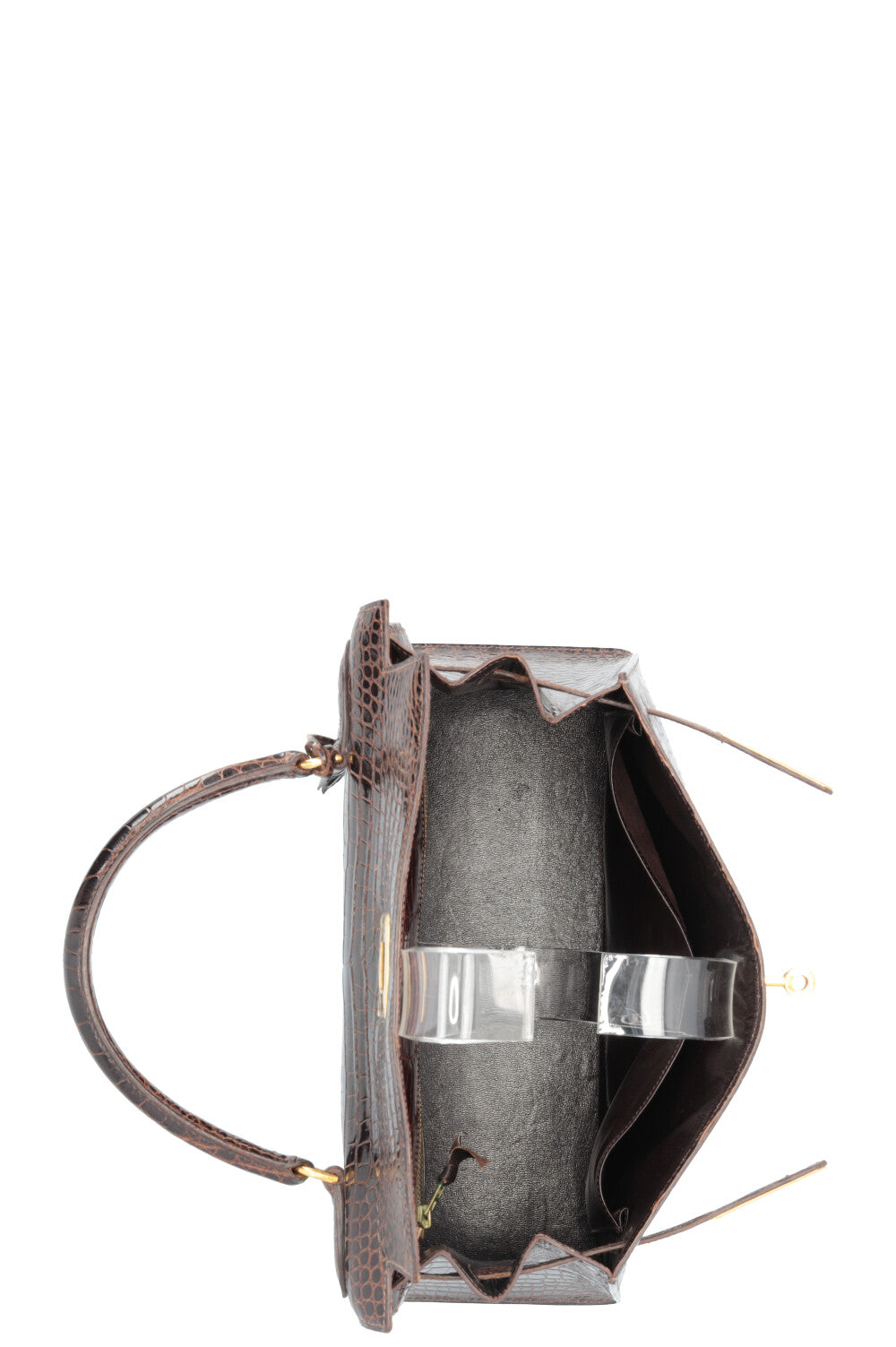 HERMÈS Kelly 28 Crocodile Porosus Lisse Brown