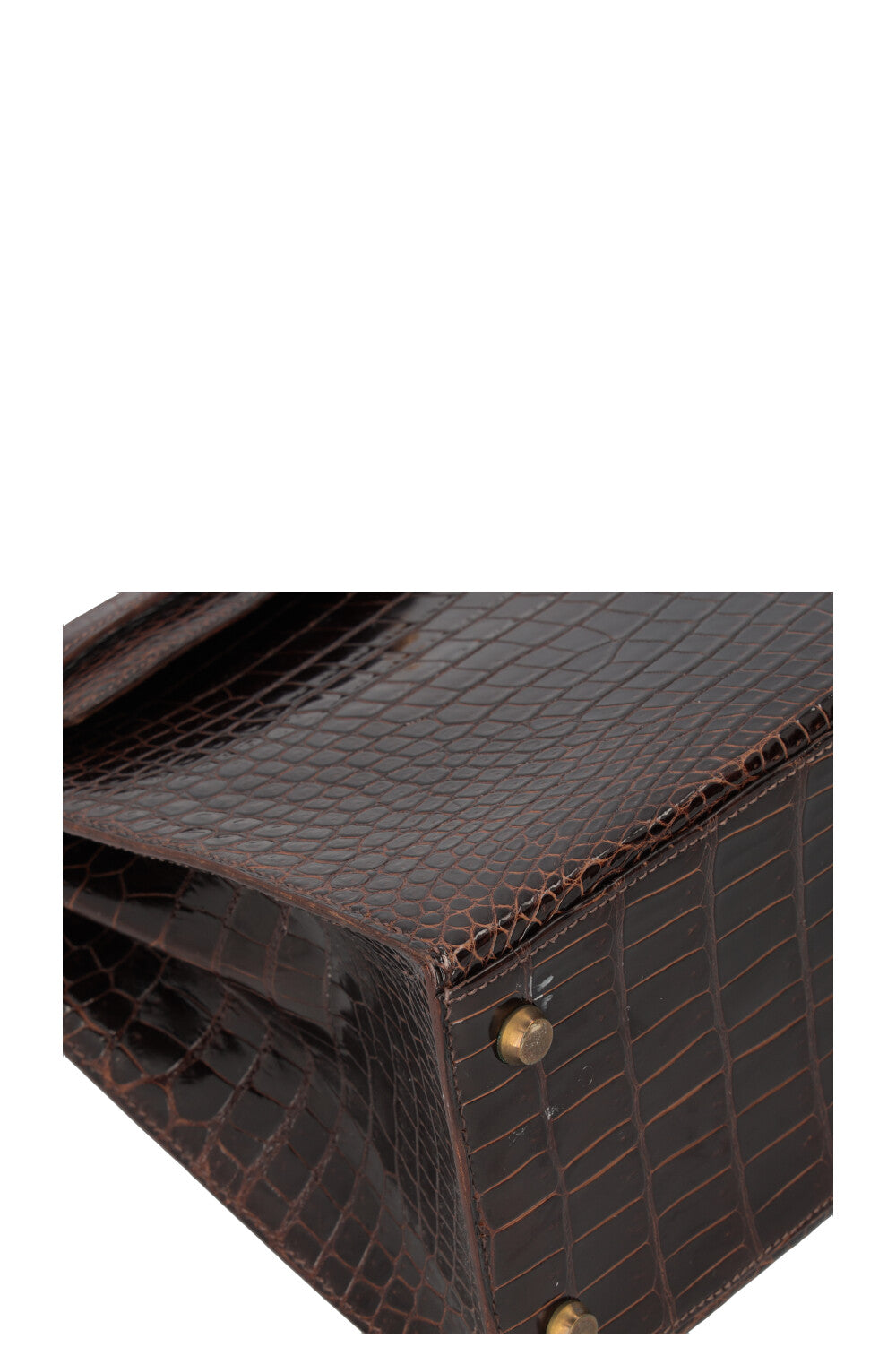 HERMÈS Kelly 28 Crocodile Porosus Lisse Brown
