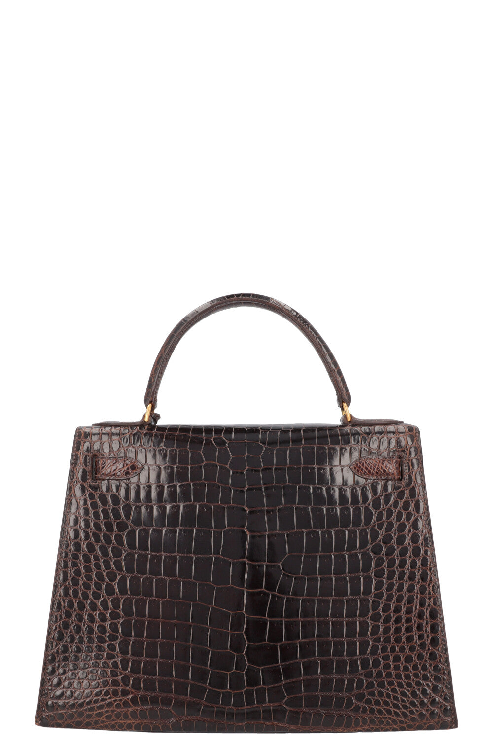 HERMÈS Kelly 28 Crocodile Porosus Lisse Brown