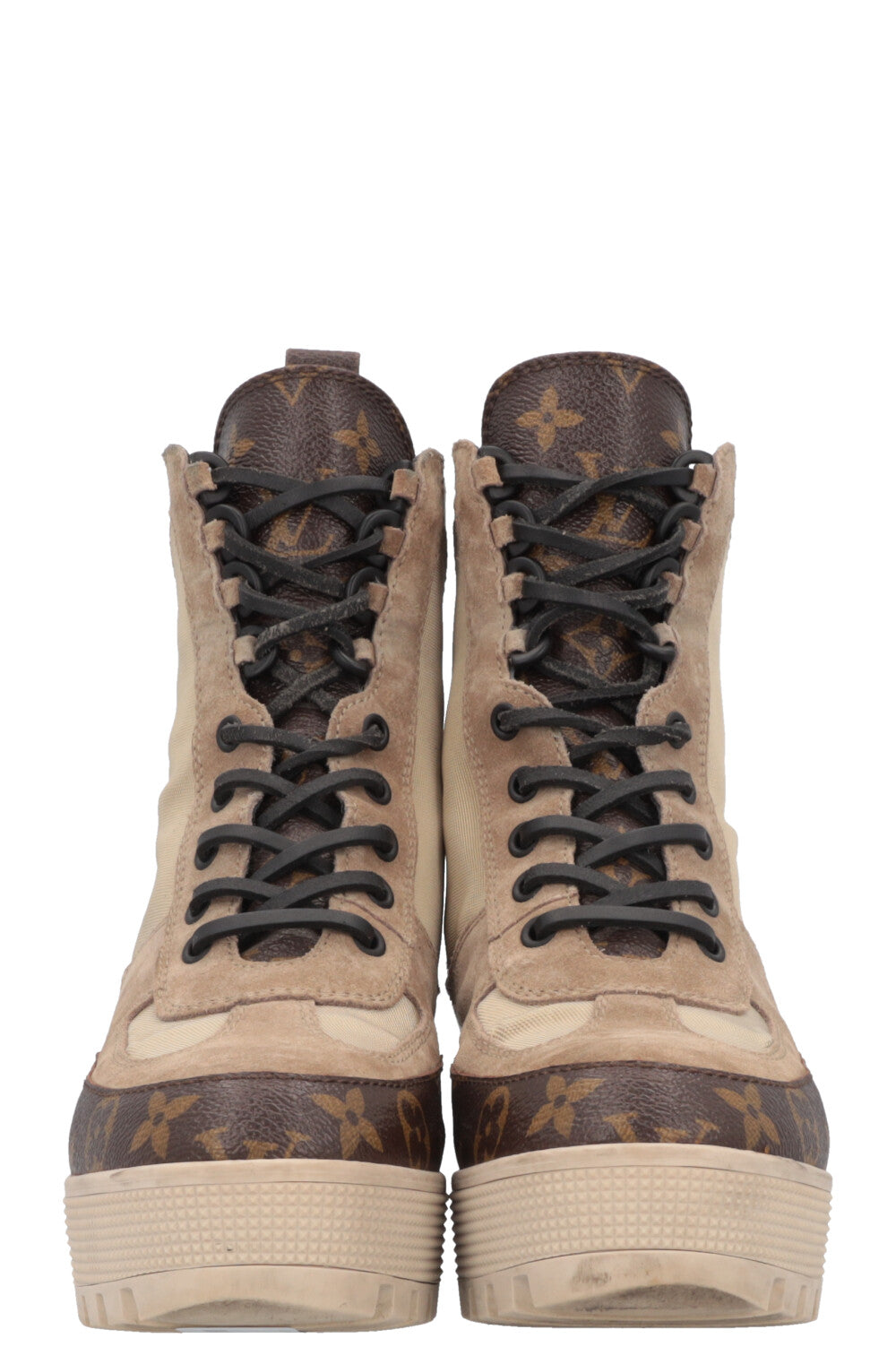 LOUIS VUITTON Laureate Boots Suede Khaki MNG