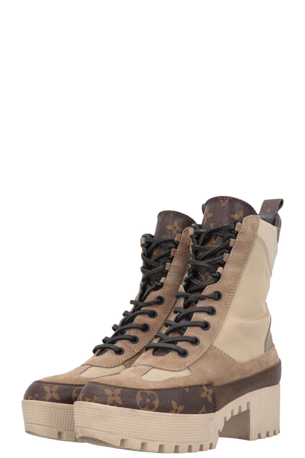 LOUIS VUITTON Laureate Boots Suede Khaki MNG